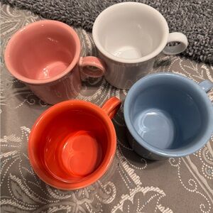 Fiestaware Mug Set in Coral, White, Pink and Blue
